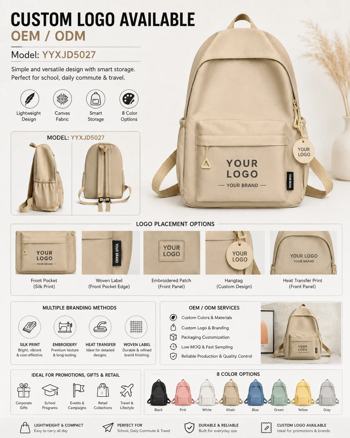 YYXJD5027 Canvas Mini Backpack 3