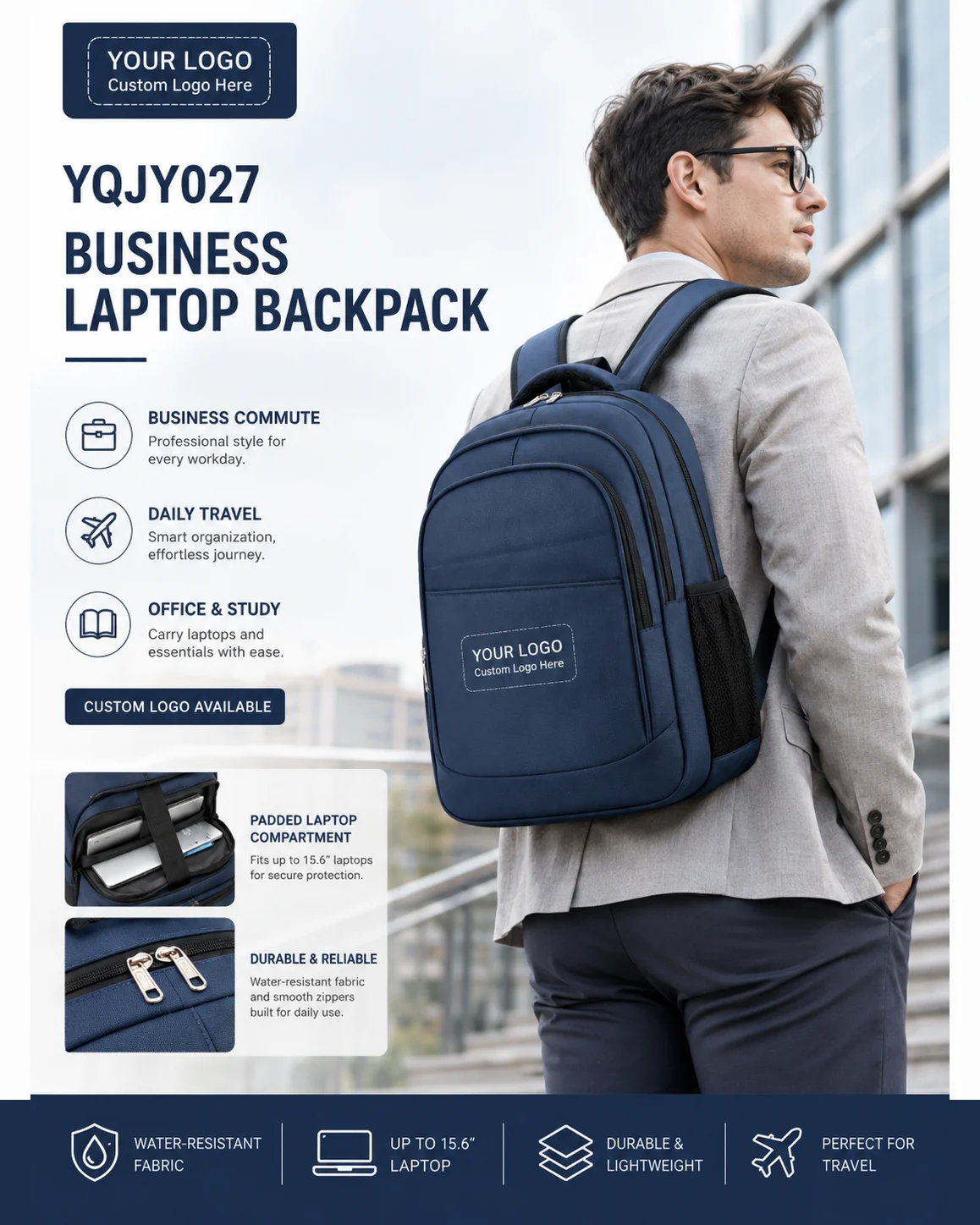 YQJY027 Water-Resistant Business Backpack 5