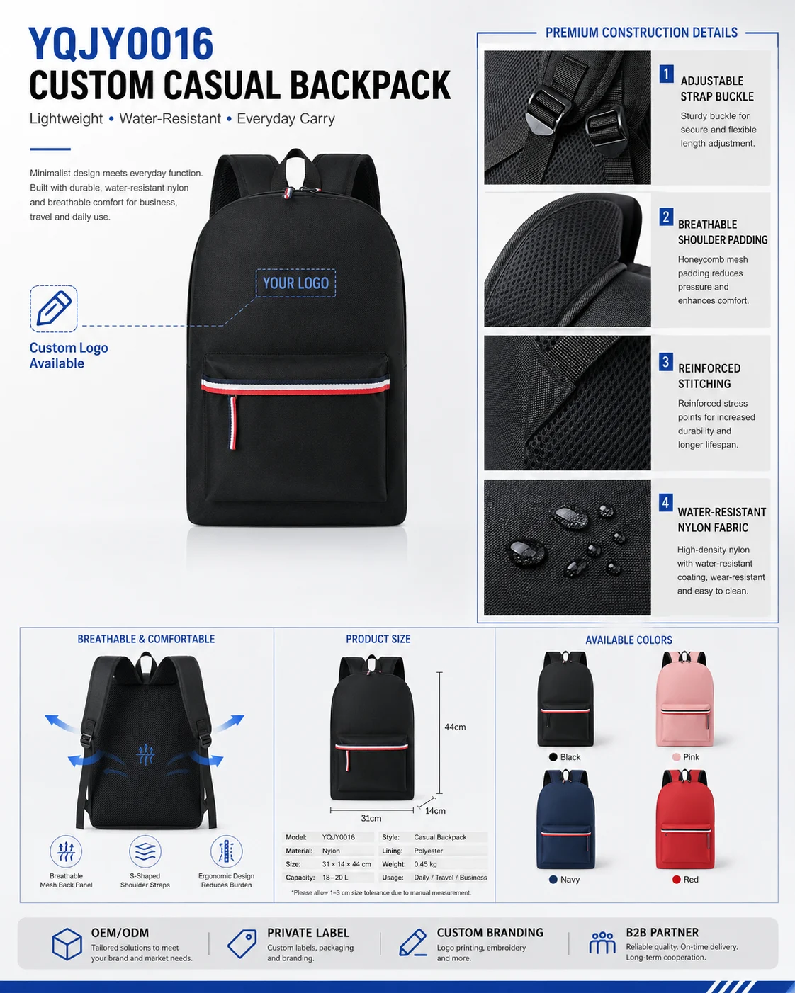 YQJY0016 Commuter Backpack and Hand Carry Bag 4