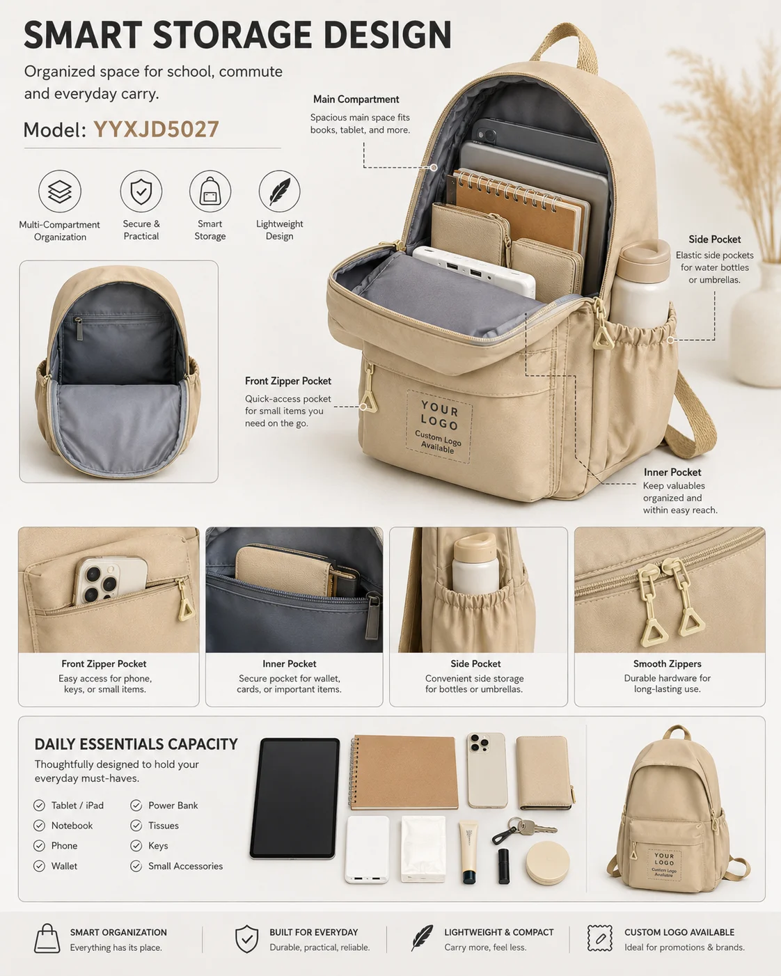 YYXJD5027 Canvas Mini Backpack 5