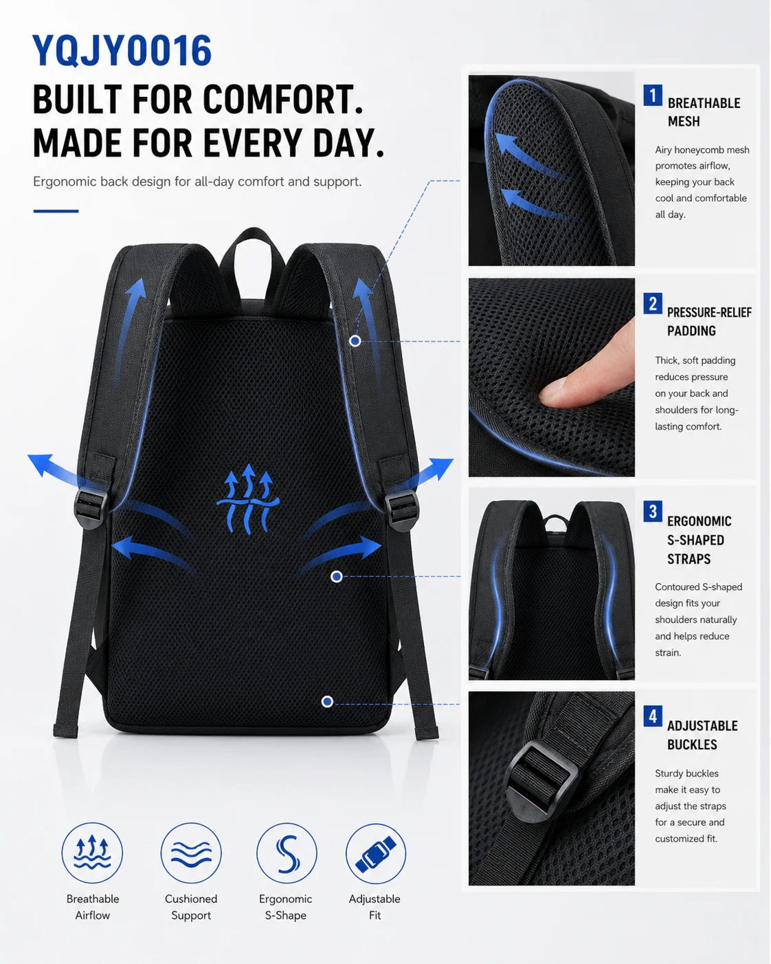 YQJY0016 Commuter Backpack and Hand Carry Bag 2