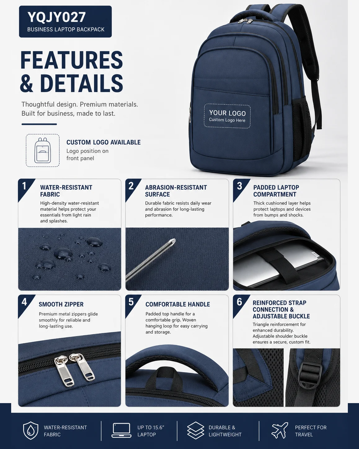 YQJY027 Water-Resistant Business Backpack