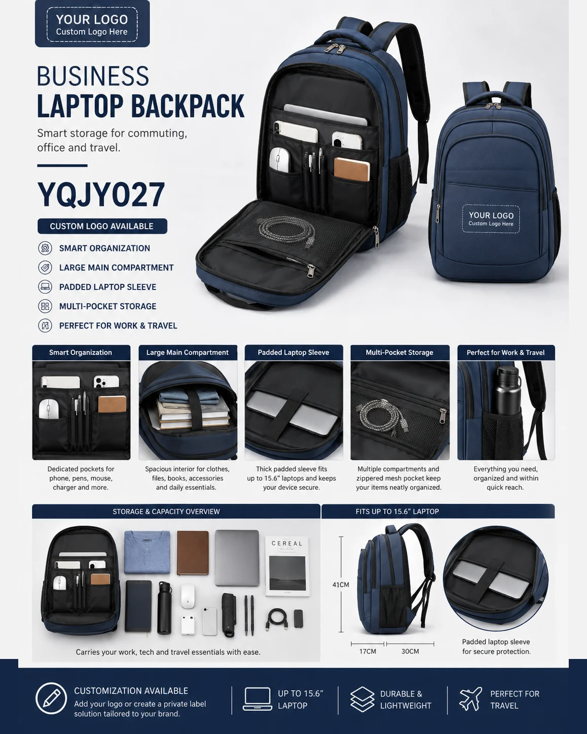 YQJY027 Water-Resistant Business Backpack 6