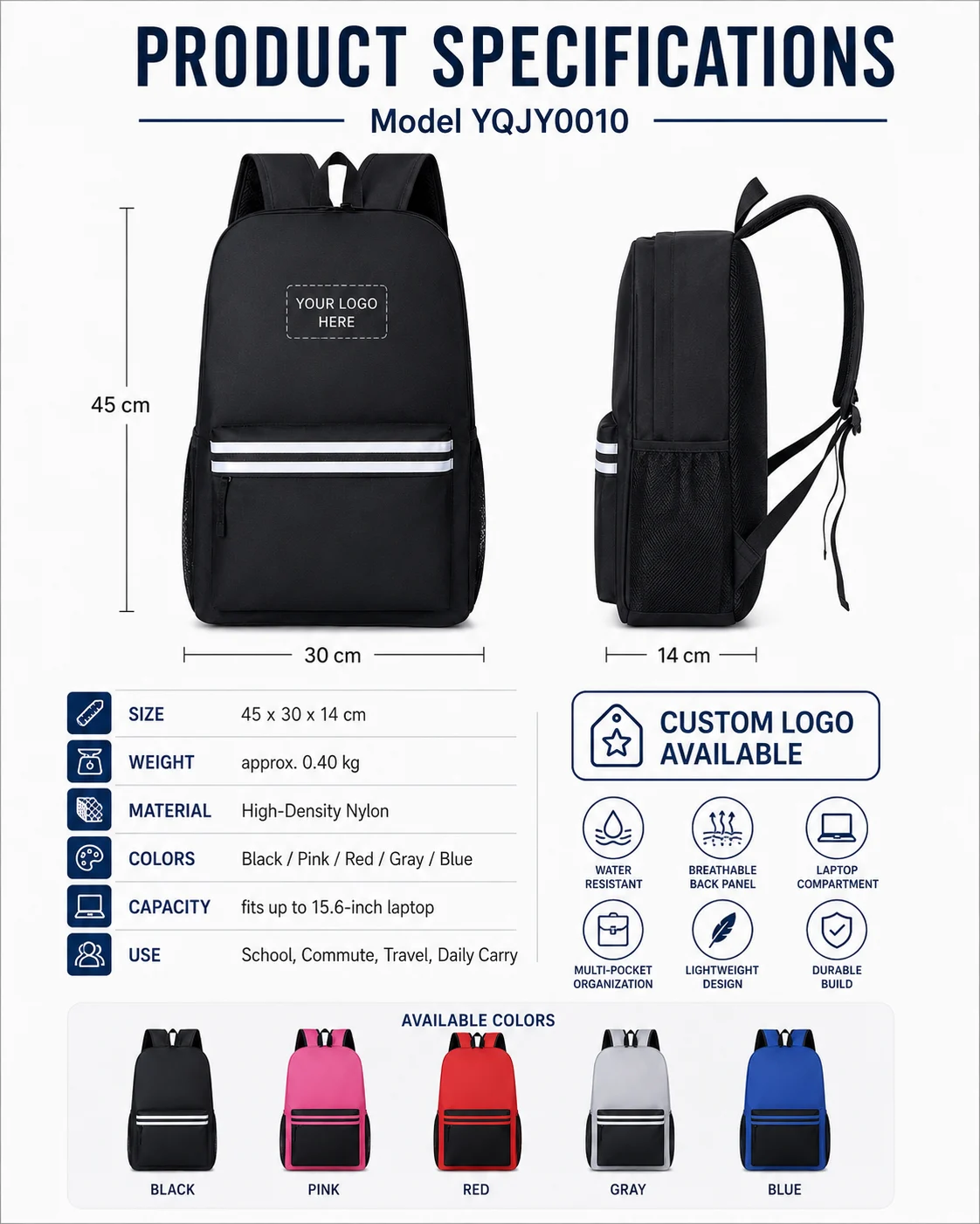 YQJY0010 School and Travel Backpack 3