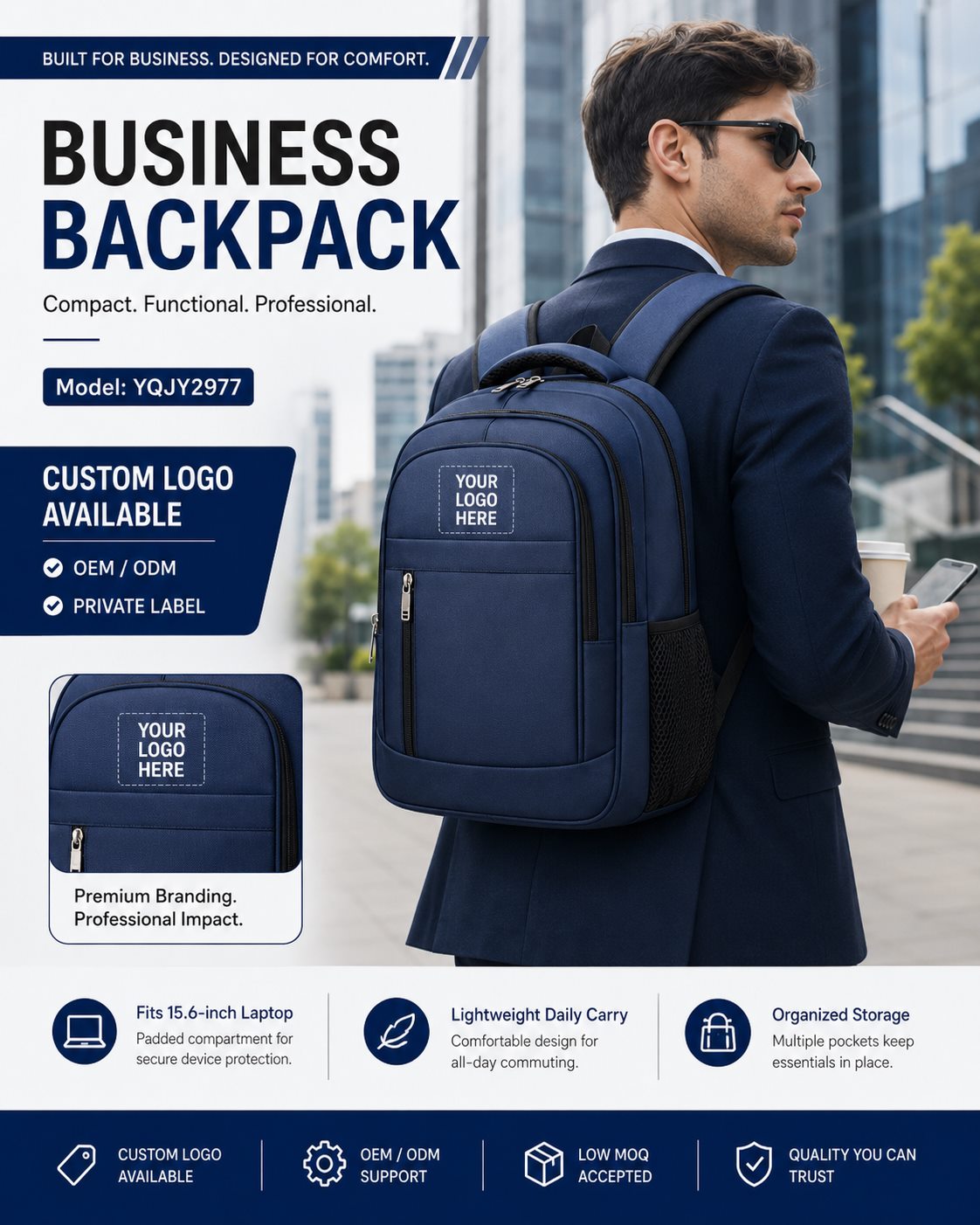 YQJY2977 Compact Business Backpack product detail image 2