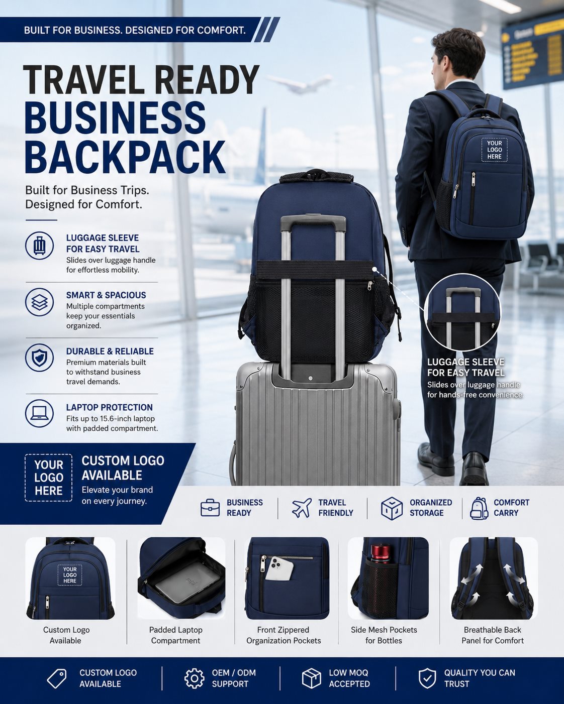 YQJY2977 Compact Business Backpack product detail image 3