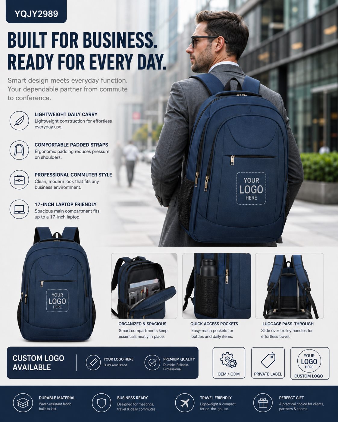 YQJY2989 Travel-ready Business Backpack product detail image 4